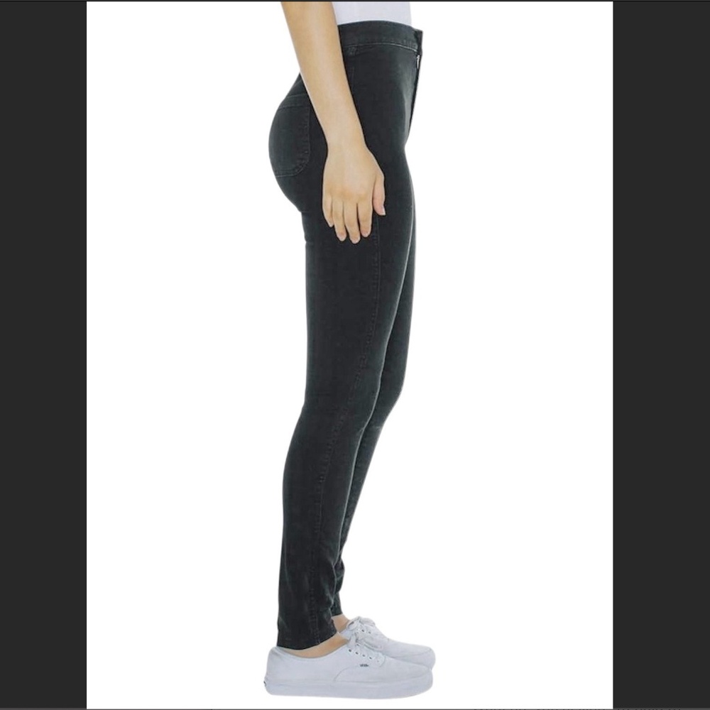 American Apparel Pencil High Waist Clean Front Black Jean M